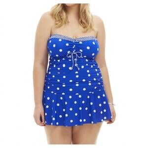 NEW ALWAYS FOR ME plus size daphne swim dress in afm royal